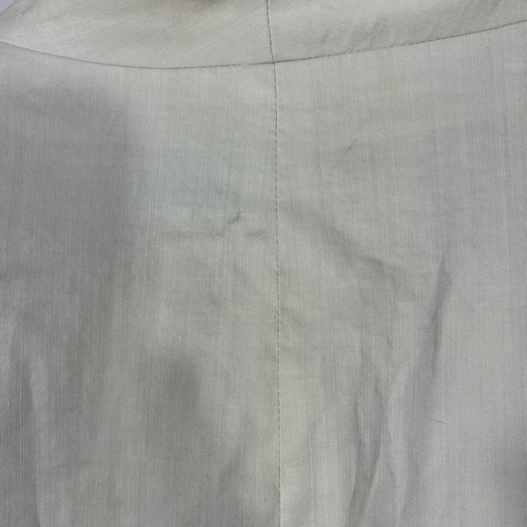 Eileen Fisher Bone Stand Up Collar Ramie Open Front Long Blazer sz. 22 - Picture 5 of 6